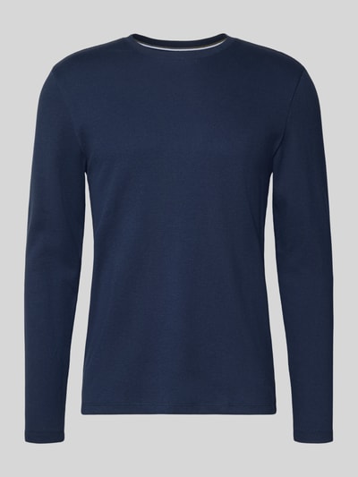 Christian Berg Men Longsleeve mit Strukturmuster und Rundhalsausschnitt Marine 2
