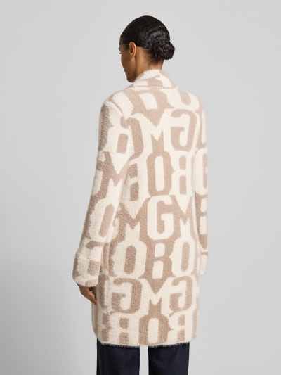 monari Płaszcz o kroju relaxed fit z nadrukiem z napisem na całej powierzchni Beżowy 5