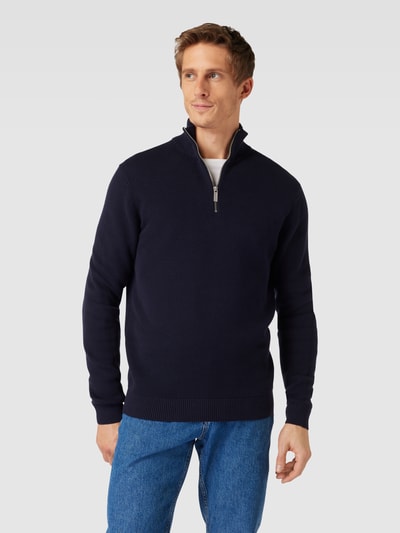 SELECTED HOMME Geborduurde pullover met opstaande kraag Donkerblauw - 4