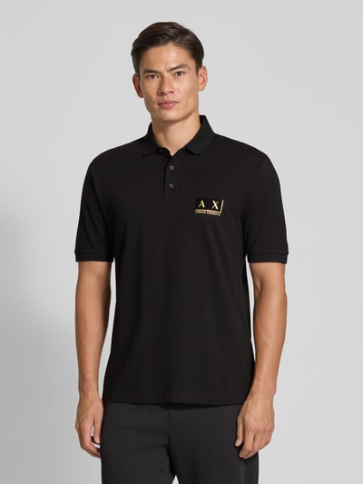 ARMANI EXCHANGE Koszulka polo o kroju regular fit z logo Czarny 4