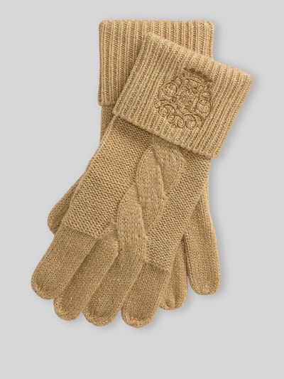 Lauren Ralph Lauren Handschuhe aus Wolle mit Logo-Prägung Camel 1