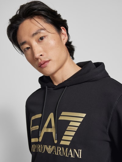 EA7 Emporio Armani Hoodie mit Label-Print Modell 'SPRAY' Black 3