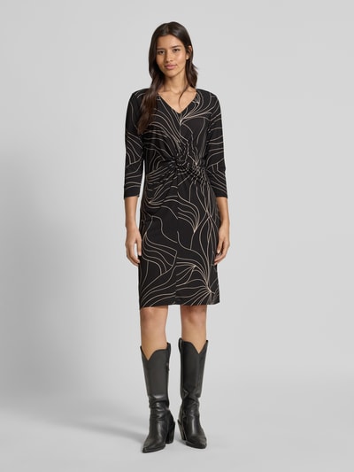 ZABAIONE Knielanges Kleid mit V-Ausschnitt Modell 'Ve44ra' Black 4