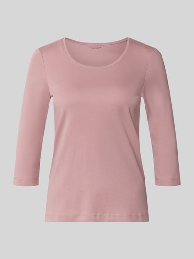 Produktfoto, Shirt aus reiner Baumwolle von Christian Berg Woman in Rosa, gerader Schnitt, Rundhalsausschnitt, halbe Ärmel, glatte Textur