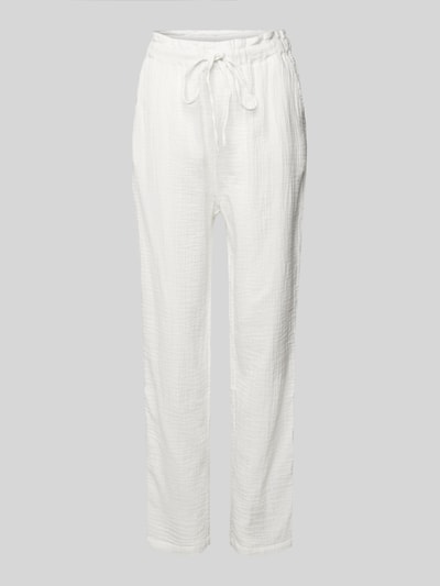 Mango Tapered Fit Stoffhose mit Strukturmuster Modell 'INDIE' Offwhite 2