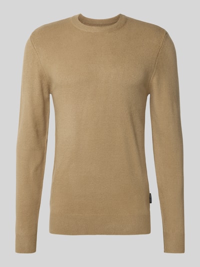 Casual Friday Regular fit gebreide pullover met ronde hals, model 'Heine' Beige - 2