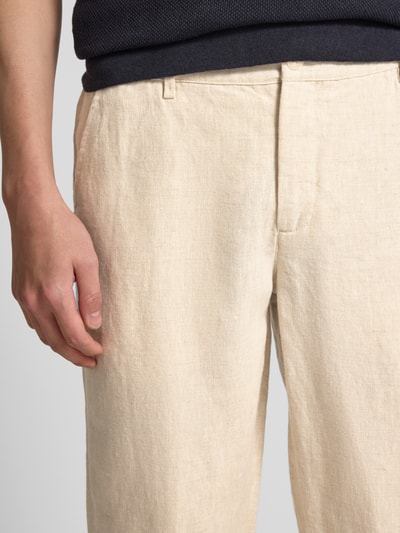 Casual Friday Regular Fit Leinenhose mit Eingrifftaschen Modell 'Pandrup' Beige 3