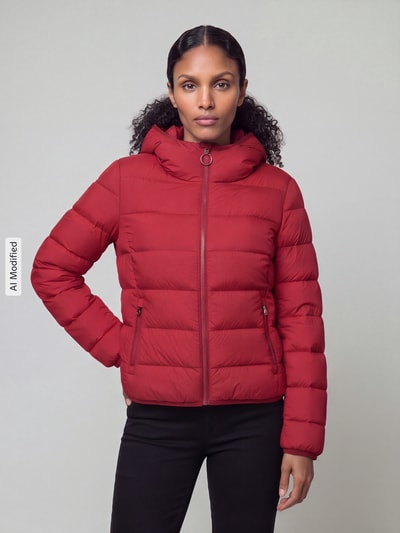HUGO Steppjacke mit Kapuze Modell 'Fandine-3' Dunkelrot 4