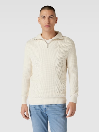 Esprit Collection Gebreide pullover met schipperskraag Offwhite - 4