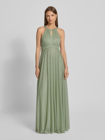 Jake*s Cocktail Abendkleid mit Schlüsselloch-Ausschnitt Lind Melange 4