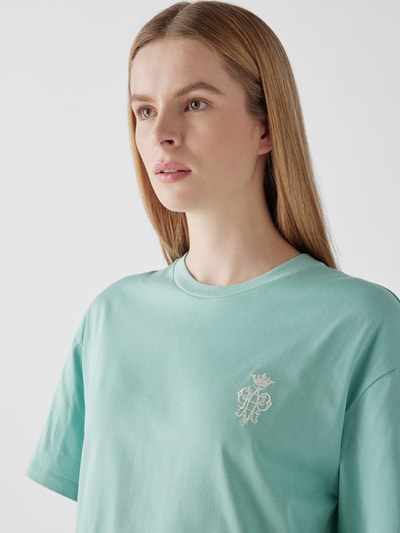 Emilio Pucci T-Shirt mit Label-Stitching Helltürkis 3