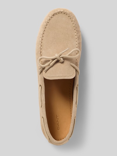 Produktfoto, Mokassins aus Leder Modell 'Seabaya' von Gant in Beige, Echtleder, Abgerundete-Spitze, Schlupfform, Absatzhöhe: 1 cm, Schafthöhe: 7 cm, Schaftweite: 12 cm