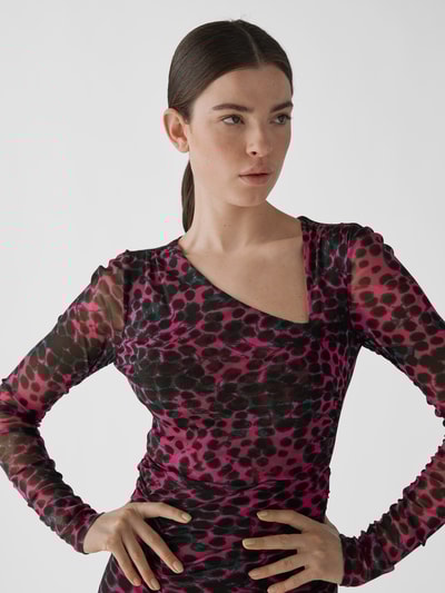 Diane von Furstenberg Midikleid mit Allover-Muster Pink meliert 3
