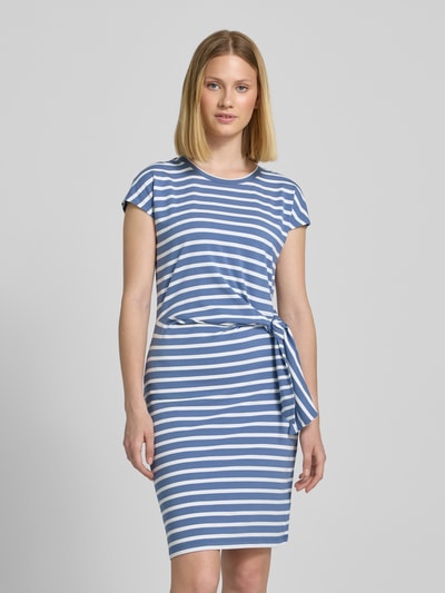 Lauren Ralph Lauren Mini-jurk met strikdetail, model 'TREANNA' Lichtblauw gemêleerd - 4