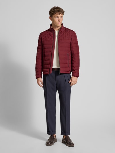 Christian Berg Men Steppjacke mit Reißverschlusstaschen Dunkelrot 1