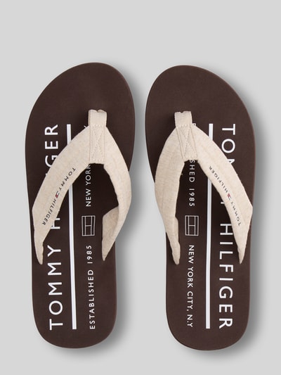 Tommy Hilfiger Zehentrenner aus Leinen Beige 3