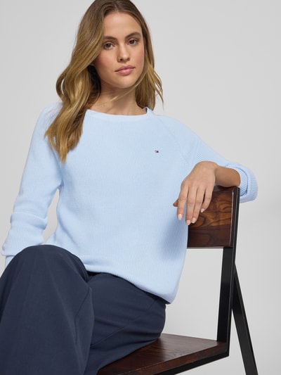 Tommy Hilfiger Regular fit gebreide pullover van zuiver katoen Lichtblauw - 3