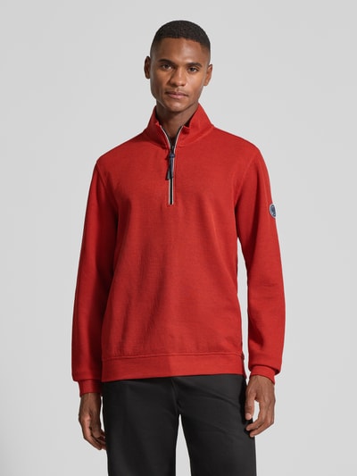 Lerros Sweatshirt met opstaande kraag, model 'SELANIK' Rood - 4