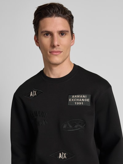 ARMANI EXCHANGE Sweatshirt met labelpatches Zwart - 3