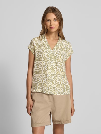 s.Oliver BLACK LABEL Top bluzkowy o kroju relaxed fit z czystej wiskozy Zielony 4