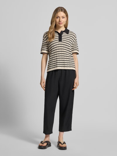 ICHI Linnen broek met steekzakken model 'LINNO' Zwart - 1