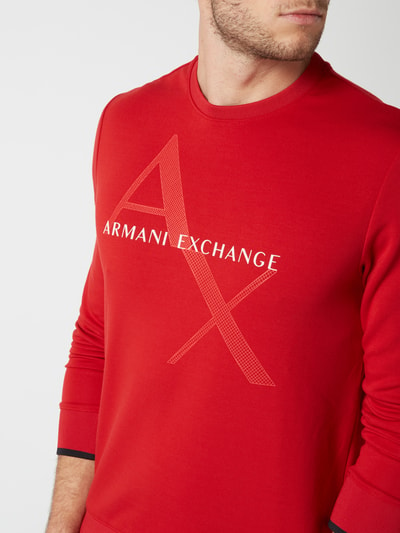 ARMANI EXCHANGE Bluza z nadrukowanym logo Czerwony 3