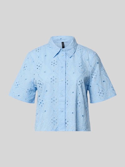 VERO MODA Bluzka koszulowa o kroju relaxed fit z czystej bawełny model 'ELIZA' Jasnoniebieski 2