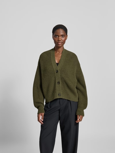 Closed Oversized Cardigan mit V-Ausschnitt Khaki 4