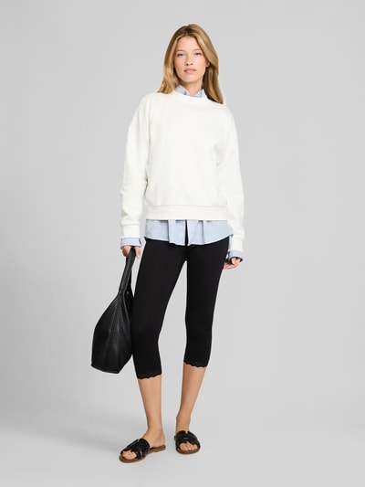 Tom Tailor Denim Slim fit legging van katoenmix met kant Zwart - 1