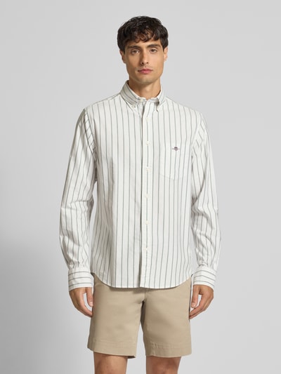 Gant Regular Fit Freizeithemd mit Motiv-Stitching Oliv 4