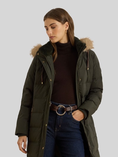 Lauren Ralph Lauren Regular Fit Daunenmantel mit Besatz aus Webpelz Gruen 4