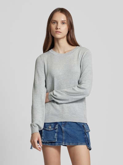 QS Gebreide pullover met pofmouwen Lichtgrijs - 4