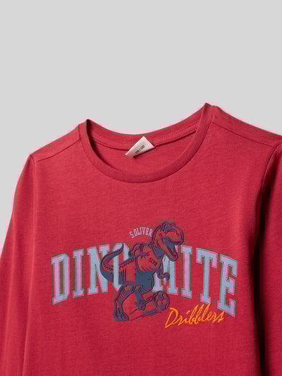 s.Oliver RED LABEL Regular Fit Langarmshirt aus reiner Baumwolle Rot 2