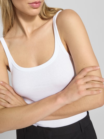 WEEKDAY Top mit Feinripp Weiss 3