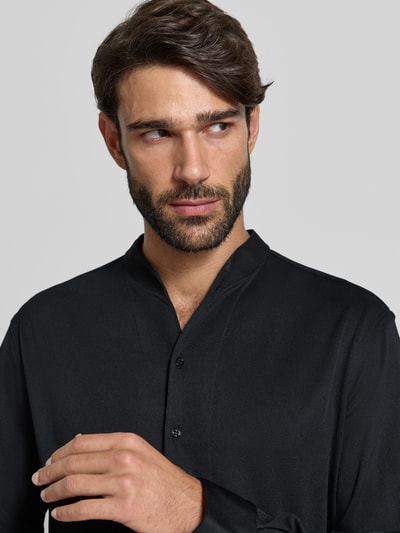 Emporio Armani Slim Fit Freizeithemd mit Stehkragen Black 3