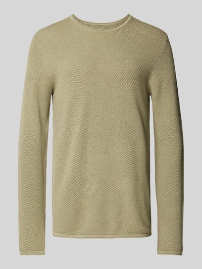 MCNEAL Gebreide pullover met ronde hals Lindegroen gemêleerd - 2