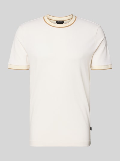Produktfoto, weißes Regular Fit T-Shirt aus reiner Baumwolle Modell 'H-THOMPSON 81' von BOSS, glatte Textur, Herren T-Shirt