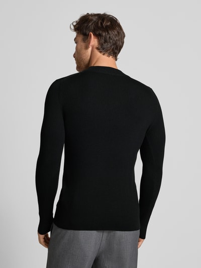 JOOP! Collection Gebreide pullover met ribboorden, model 'Donteo' Zwart - 5