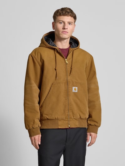 Carhartt Work In Progress Jacke mit Känguru-Tasche und Label-Detail Beige 4