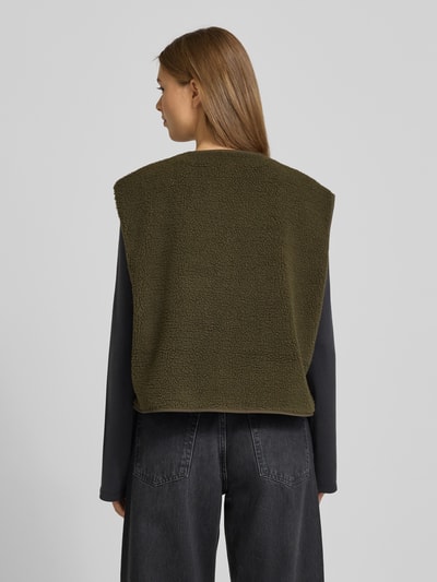 Neo Noir Kamizelka z polaru z listwą guzikową model ‘Mariko’ Khaki 5