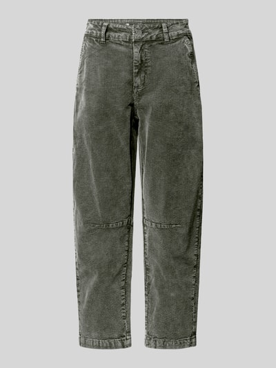 Buena Vista Barrel fit corduroy broek met steekzakken Donkergroen - 2