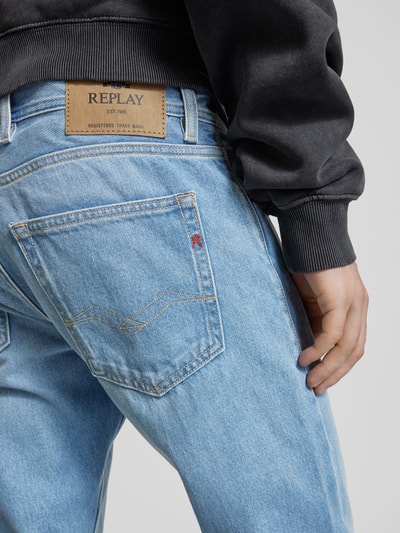 Replay Straight fit jeans in 5-pocketmodel, model 'Grover' Jeansblauw - 3