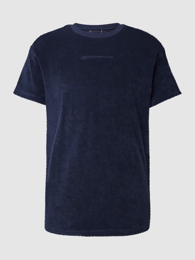 Tom Tailor Denim T-Shirt aus Frottee mit Label-Stitching Dunkelblau 2