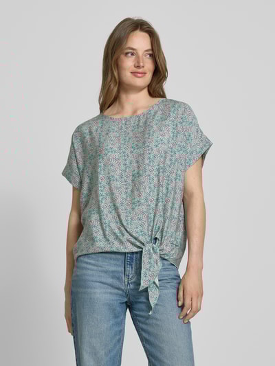 Christian Berg Woman Relaxed Fit Bluse mit Knotendetail Helltuerkis 4