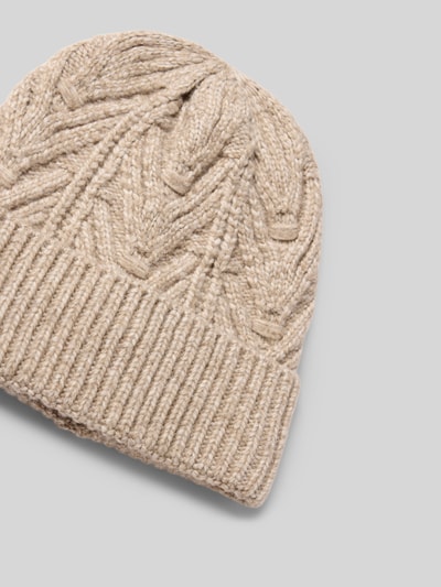 ICHI Strickmütze mit Strukturmuster Modell 'IAMYNTE' Beige 2