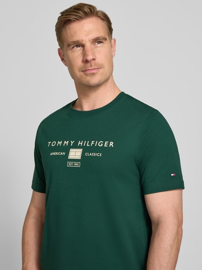 Tommy Hilfiger t-shirt o kroju regular fit z czystej bawełny Ciemnozielony 3