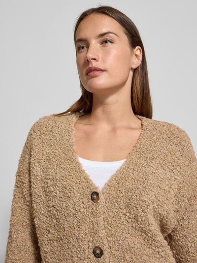 ZABAIONE Strickjacke mit V-Ausschnitt Modell 'So44fia' Taupe 3