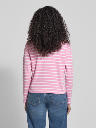 Christian Berg Woman Ringel Polo Shirt mit Schmuckknopf Rosa 5
