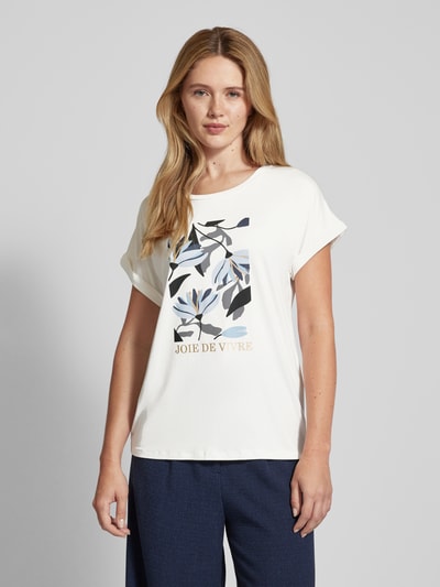 Soyaconcept T-shirt met motief- en statementprint, model 'MARICA' Lichtblauw - 4