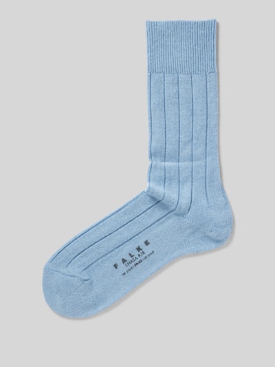 Falke Socken mit Label-Detail Modell 'LHASA' Eisblau 1